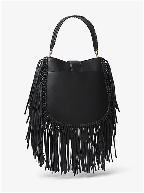 Lillie Medium Fringed Leather Shoulder Bag 